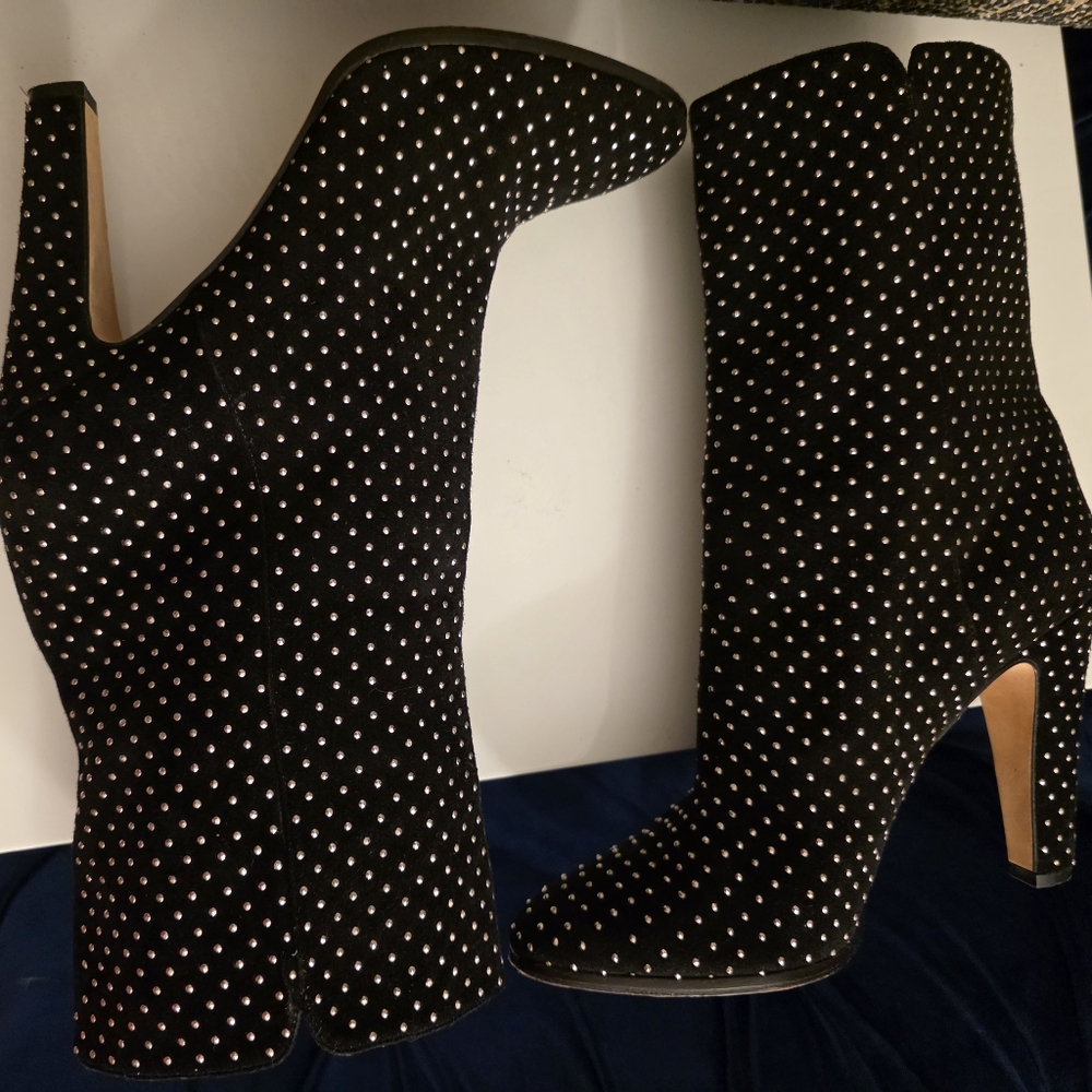 JIMMY CHOO "Tari" Studded Mid-Calf Suede Boots Size 40 / US 10 - Picture 9 of 10